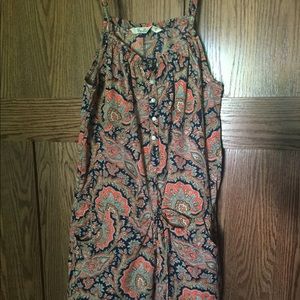 Paisley printed romper with pockets!